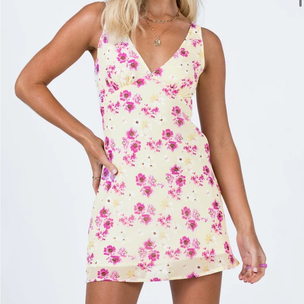 Princess Polly Nellie Mini dress Yellow Floral